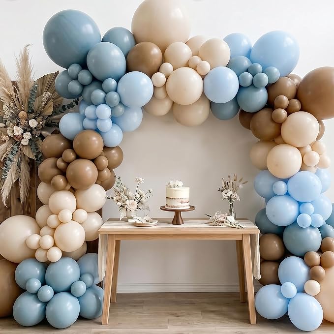 102pcs Different Sizes Dusty Blue Balloon Arch Kit, 18/12/10/5Inch Balloons | - Image 5
