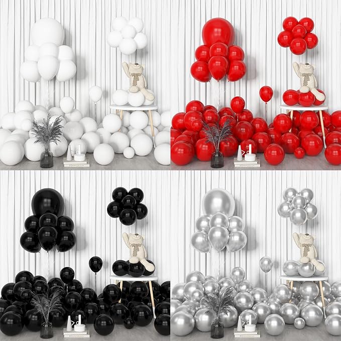 Amandir 153pcs Red Black and White Balloon Arch Garland Kit Different Sizes | - Image 7