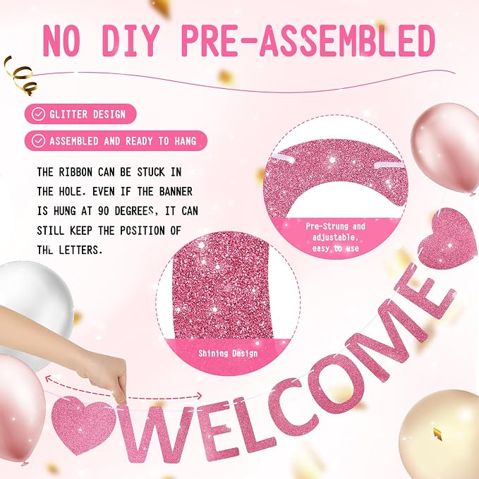 Pre-Strung Glitter Welcome to the Team Banner Welcome Banner Welcome Decorations - Image 2