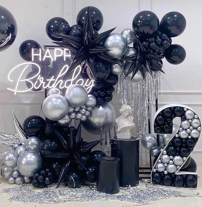 10pcs 18 inch Metallic Silver Balloons, Thick Latex Chrome Helium Balloons - Image 6