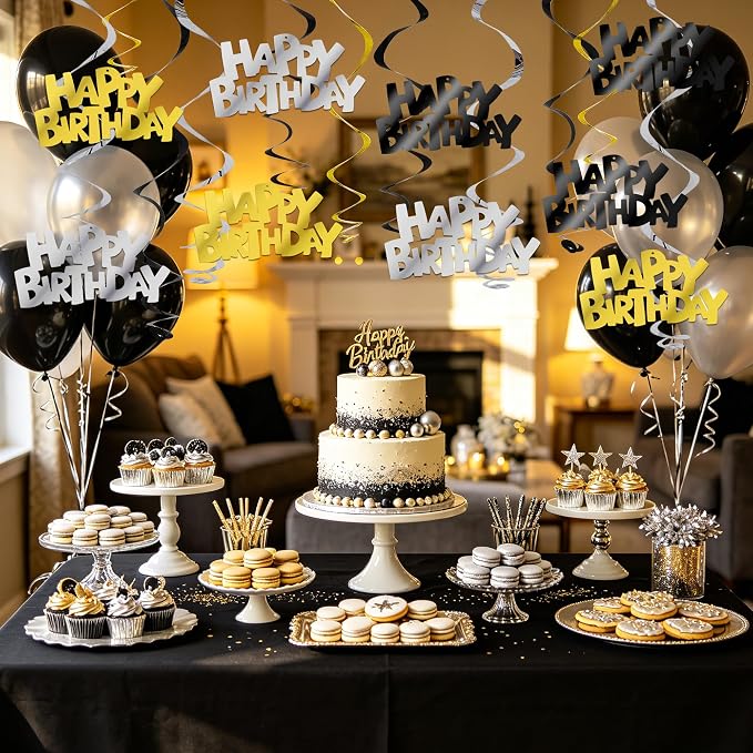 BEISHIDA 12 Pcs Happy Birthday Hanging Swirl Decorations, Men Women Boys - Image 4