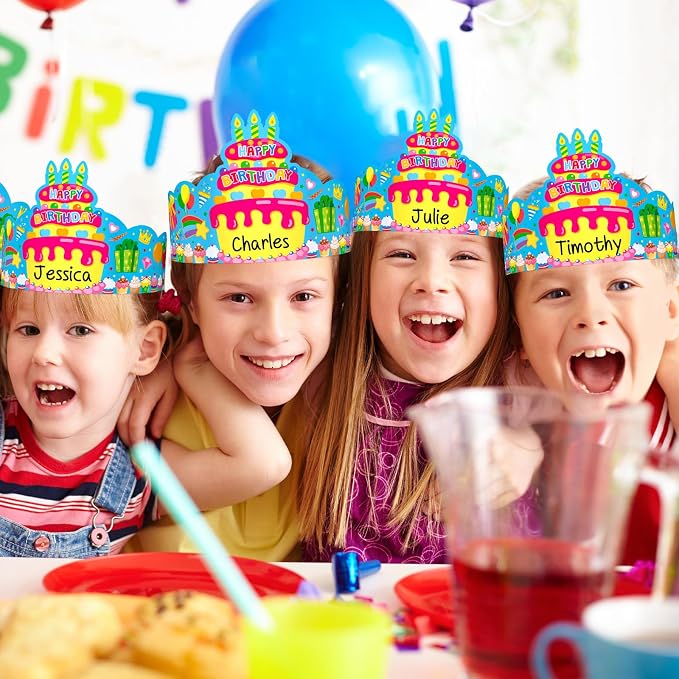 36 Pack Birthday Crowns for Kids Colorful Paper Party Hats Birthday Crown Set - Image 6