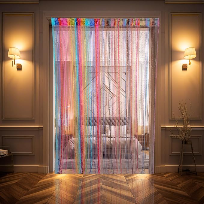 Hysenm 2 Pack 39 x 79 Inch Beaded Curtain String Door Curtains, Hippie Room - Image 5