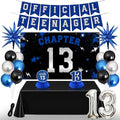 13th Birthday Decorations for Boys and Girls, Chapter 13 Party Set | Blue Black by HTDZZI