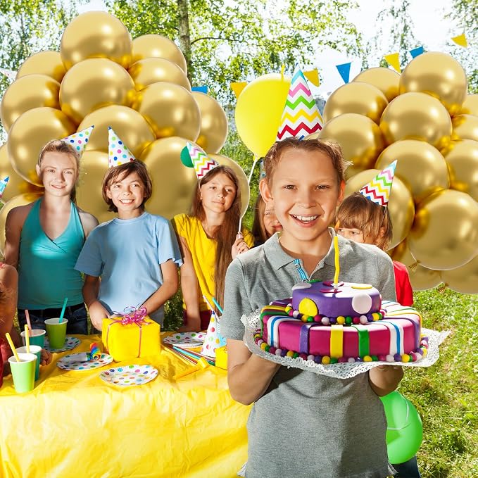 50pcs Metallic Gold Balloons, Helium Quality 12inch Chrome Gold Balloon | - Image 3
