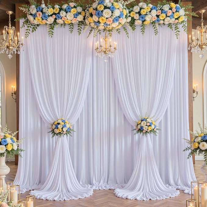 50ft×12ft Wrinkle Free White Backdrop Curtain - Image 9