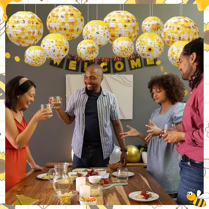 Baquler 12 Pcs Paper Lanterns Party Decorations, Hanging Paper Lanterns in 3 - Image 4