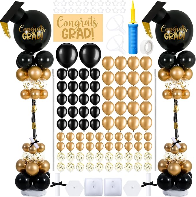 2 Sets 2026 Graduation Party Decorations 6.6ft Balloon Column Stand Kits Height - Image 3