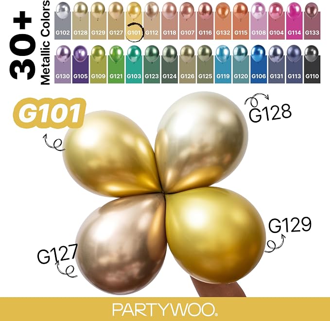 PartyWoo Gold Balloons 85pcs Different Sizes of 18 12 10 5 Inch | Balloons - Image 4