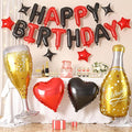 Red and Black Happy Birthday Balloons Banner, Birthday Decorations by Hapmori