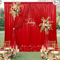 10x10ft Shimmer Red Sequin Backdrop Curtain by LeegleriTableSkirt