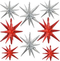 TONIFUL 8 Pcs Explosion Star Balloons Red Silver Foil Balloon Party Decor | 22 by TONIFUL