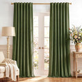 Moss Green Velvet Curtains Back Tab by StangH