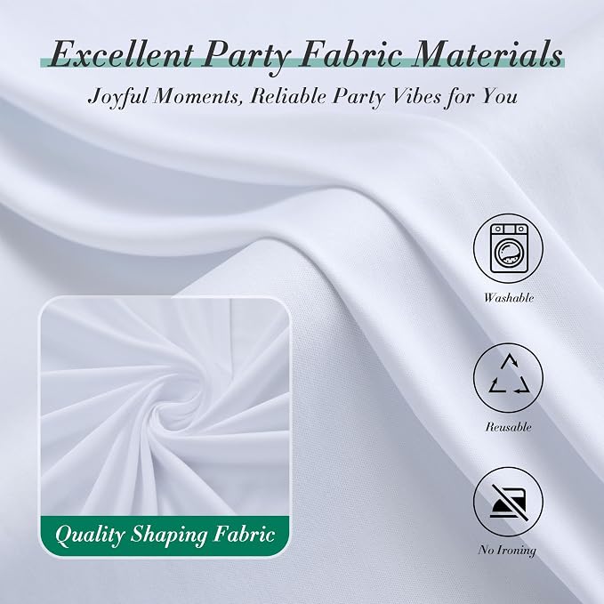 50 ft x 8 ft White Backdrop Curtain Draps - Image 8