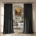 Beauoop Velvet Curtains for Bedroom Living Room Black 52x84 2 Panels | Soft by Beauoop
