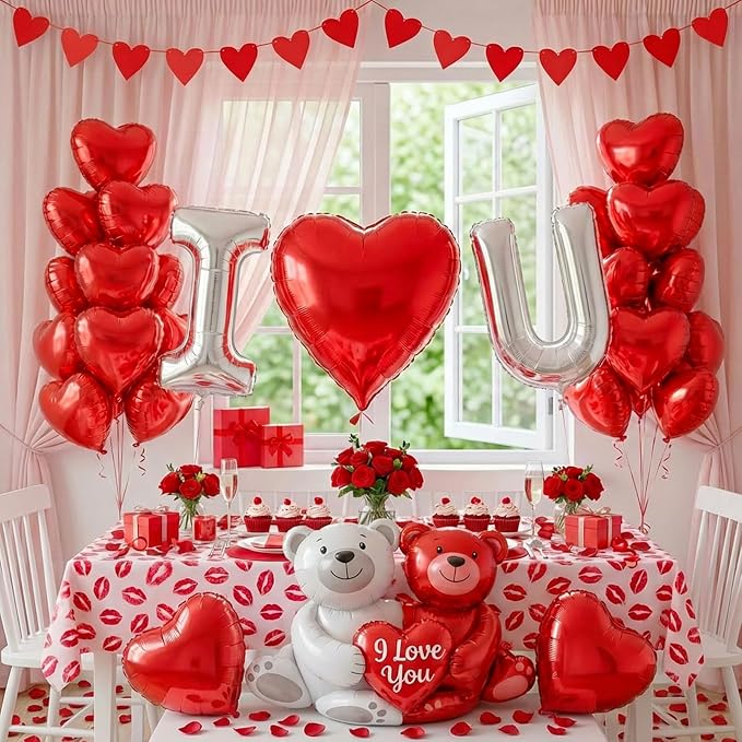 I Love You Balloons red silver balloon heart Little Bear mylar balloons red by KozeeBalloons%E2%80%94%E2%80%94ColorMatters