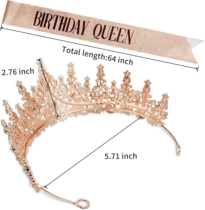 Fesciory Birthday Crown for Women, Adult Fit, Coming of Age Gifts & Halloween - Image 6