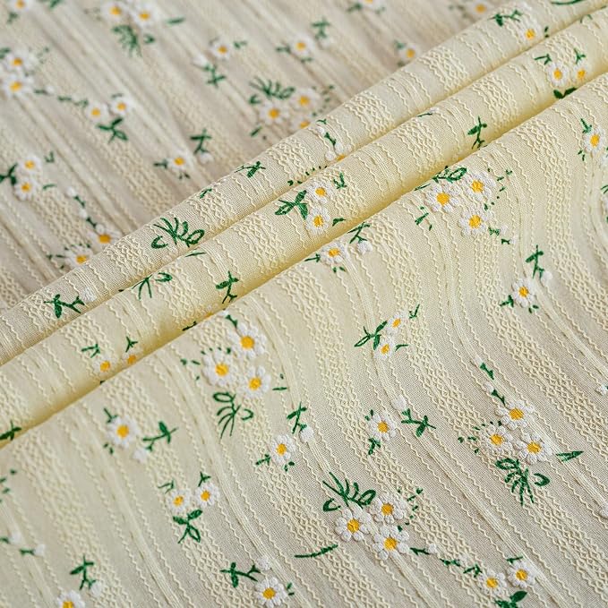 ENJOYBRIDAL Daisy 63 Inch Curtains 2 Panel Sets Semi Sheer Drapes Short Crochet - Image 4