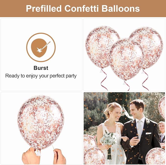 Rose Gold Balloons Set, Baby Shower, Wedding Party Decoration - Image 7