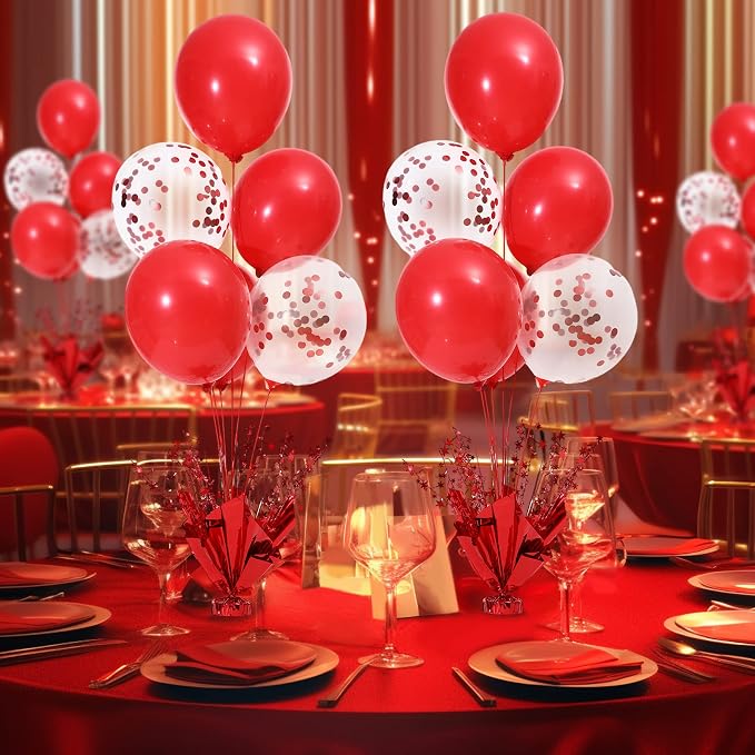 4 Set Red Balloon Centerpieces for Tables Red Balloons Stand Kit for Birthday - Image 3