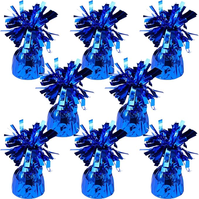 8 Pcs Blue Metallic Balloon Weights Holder Anchors Balloon Holder Weights by ZCYSRLQIN