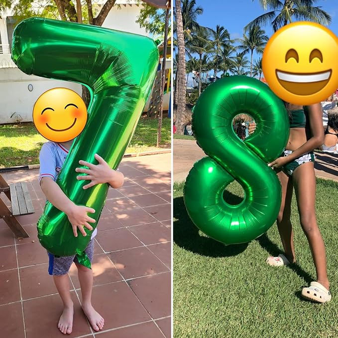 Number 3 Balloon Birthday Decorations, 40In Dark Green Balloons - Image 5