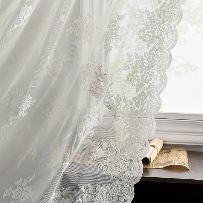 Kotile Ivory Sheer Lace Curtains by Kotile+Curtains