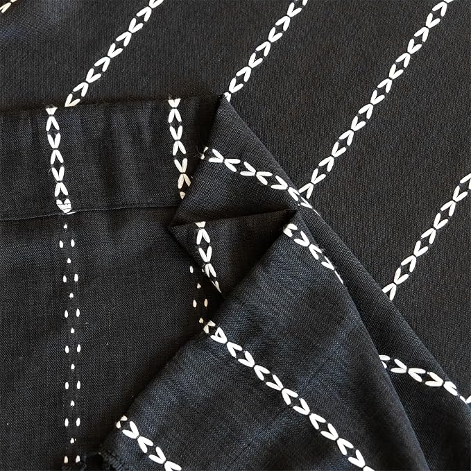 RoomTalks Black Boho Farmhouse Curtains - Image 6