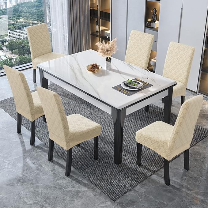 Waterproof Dining Chair Covers Set of 4 Parsons Chair Slipcovers | Double - Image 6