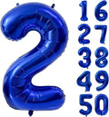 40 inch Navy Blue Number Balloon Dark Blue 2 Balloons Giant Foil Helium by Yeodong