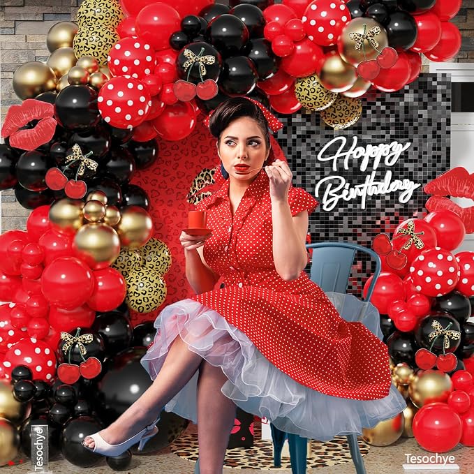 145pcs Red and Black Balloon Arch Kit - Image 4