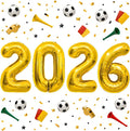 Soccer Party Decorations for World Game Cup 2026-2026 Numbers Gold Balloon 40 by OHOME