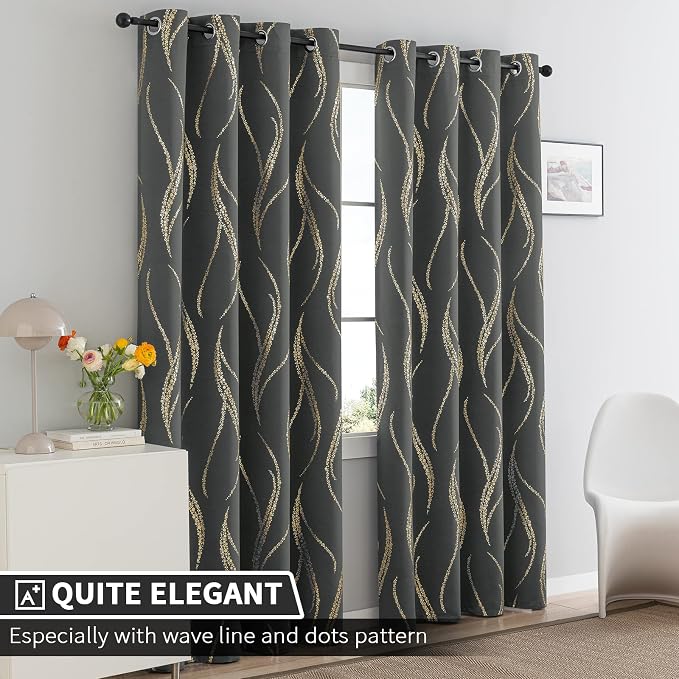 Yakamok Dark Grey Blackout Curtains - Image 2