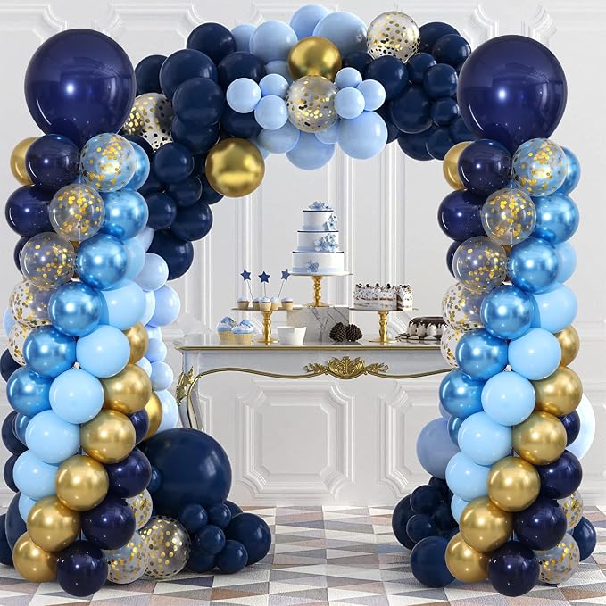 Navy Blue and Gold Balloon Column Stand Kit Set of 2 - Image 7