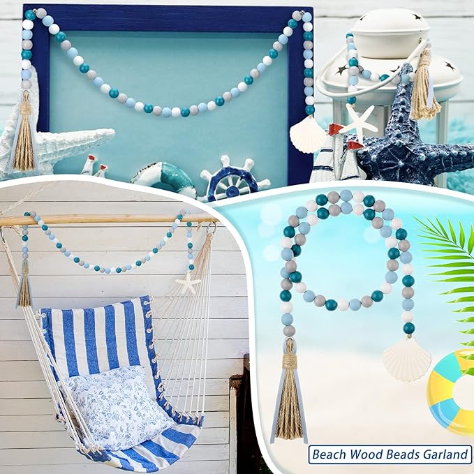 Janinka 2 Pcs Farmhouse Seashell Bead Garland - Image 4