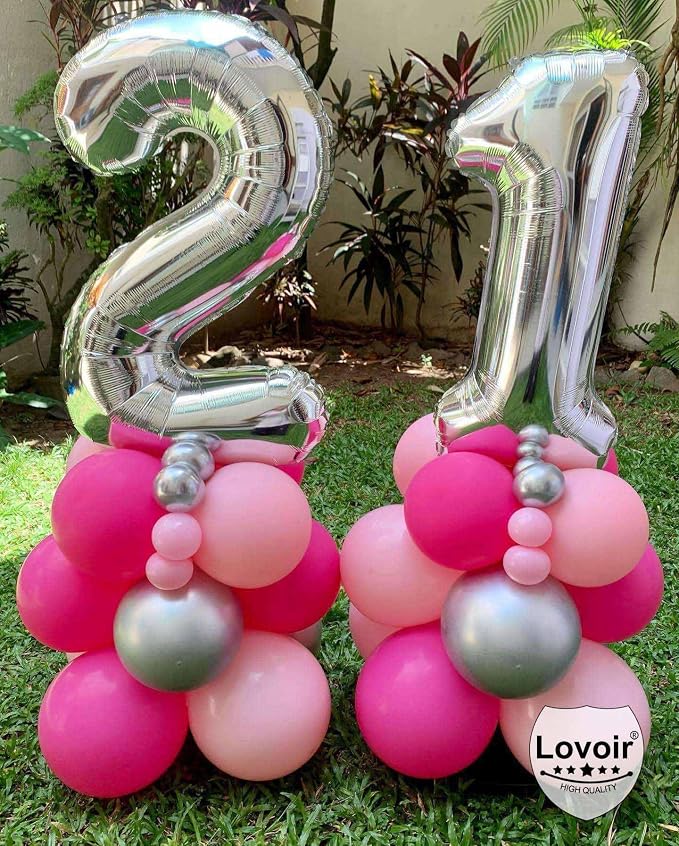 Silver 22 Number Balloons, 40 Inch Giant Number 22 Balloons Foil Mylar Helium - Image 4