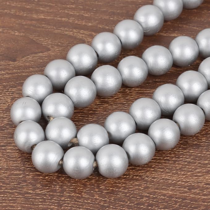 Meplait 39in Wood Bead Garland, Farmhouse Beads - Image 5