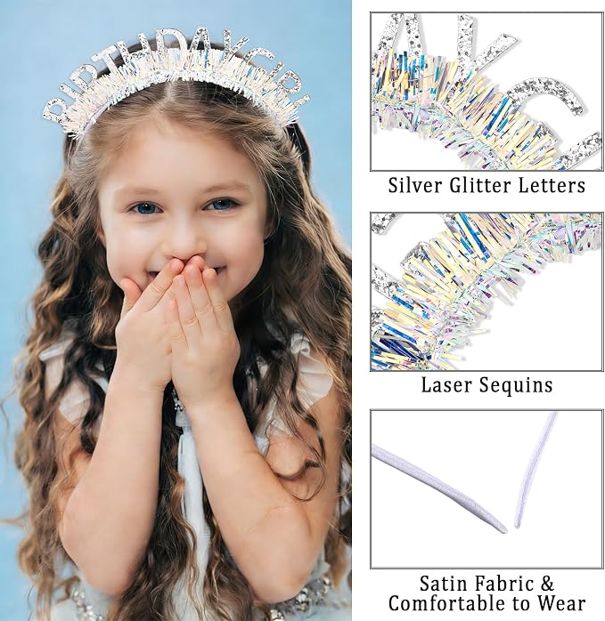 CIEHER Birthday Girl Headband Birthday Crown - Image 3