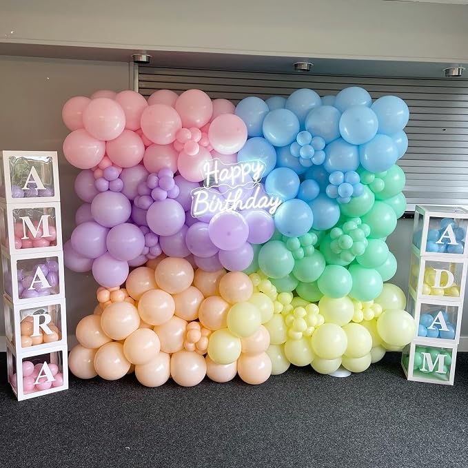 186Pcs Pastel Rainbow Balloons Garland Arch Kit -18 12 10 5 Inch Different - Image 4