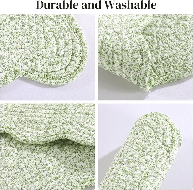 HOMBYS Quilted Placemats Set of 6 Washable-13x18 inches Rectangular Placemats - Image 6