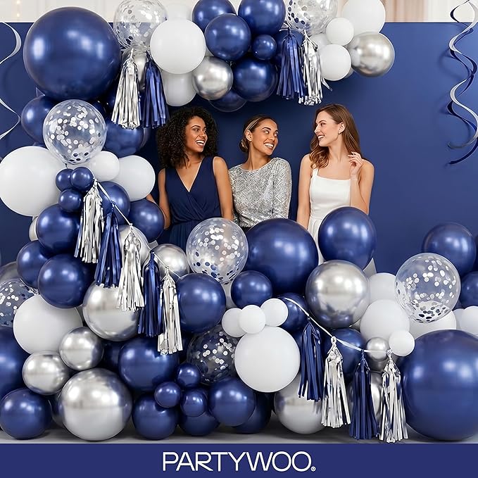 PartyWoo Navy Blue Balloons 127pcs Dark Blue Color 36 18 12 10 5 Inch | 36 18 - Image 5