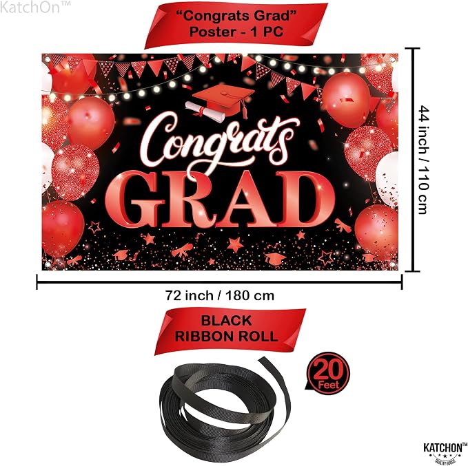 KatchOn Congratulations Banner 72x44 Inch | Congrats Grad Banner - Image 4