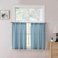 Tollpiz Linen Tier Curtain Rod Pocket Semi Sheer Half Kitchen Curtains Burlap by Tollpiz