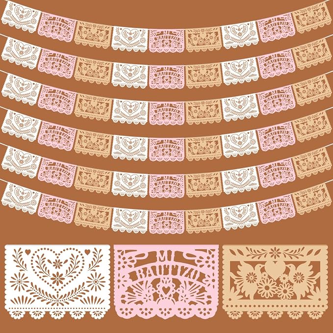 TaoBary 6 Pcs Papel Picado Mexican Wedding Cielito Lindo Party Decor 118 Feet by TaoBary