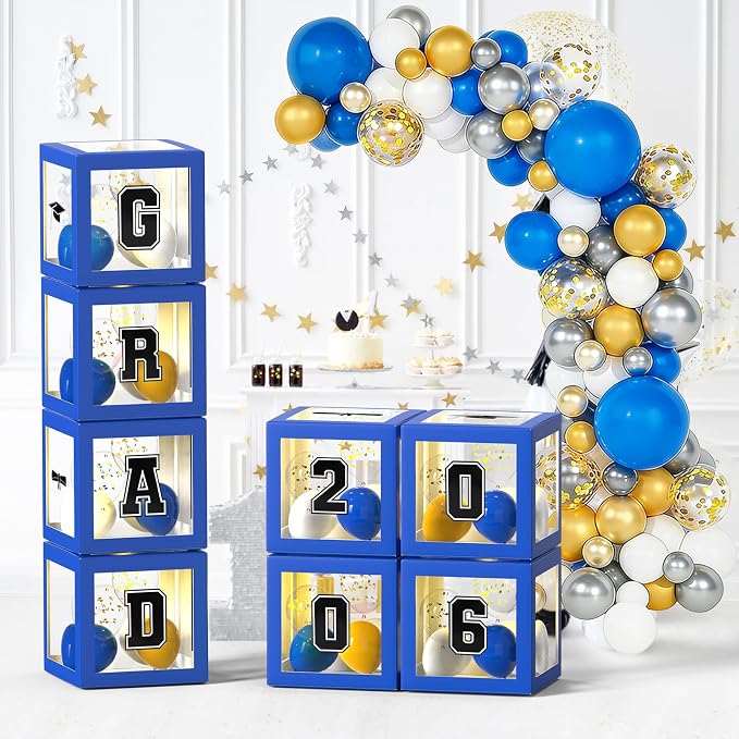 2026 Graduation Party Decorations, HYMENEX Set of 4 Graduation Boxes by HYMENEX