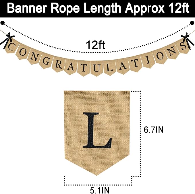 Congratulations Burlap Banner - Image 3