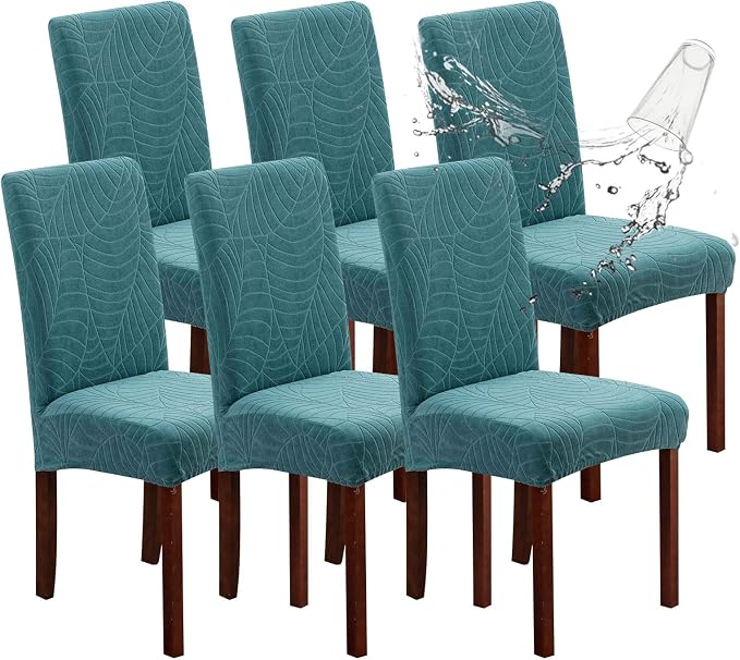 Waterproof Dining Room Chair Covers Set of 6 Slipcovers by Genina