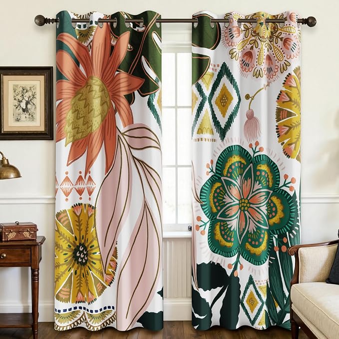Tyrot Boho Floral 100% Blackout Curtains by TyrotHomeDecor
