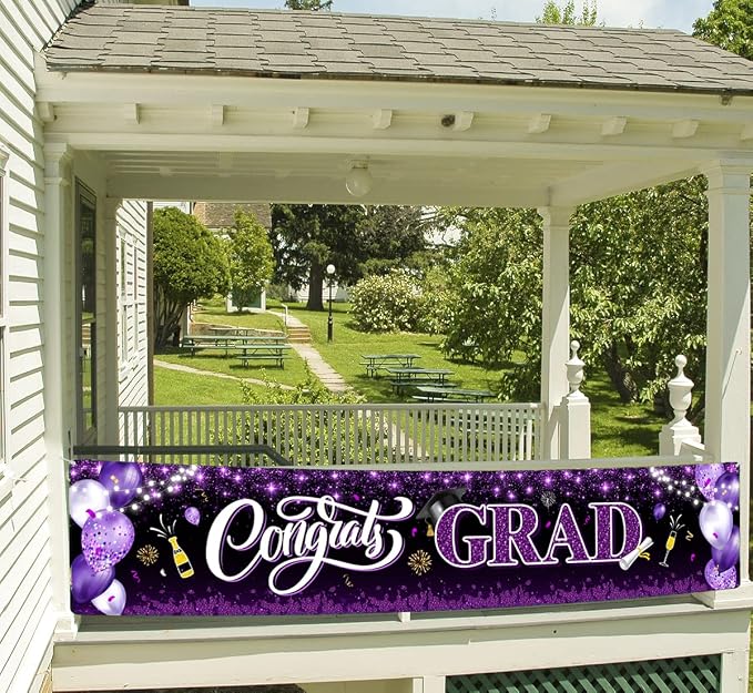 2026 Graduation Decorations-Congrats Grad Purple Yard Sign Banner Decoration - Image 8