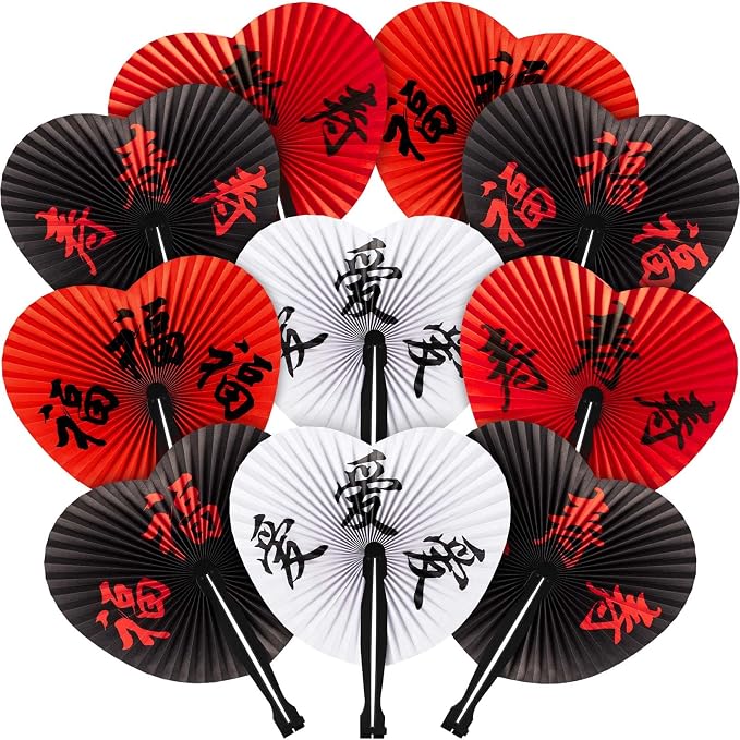 Jetec 20 Pcs Chinese Folding Hand Fans, Oriental Japanese Paper Handheld Fans by Jetec